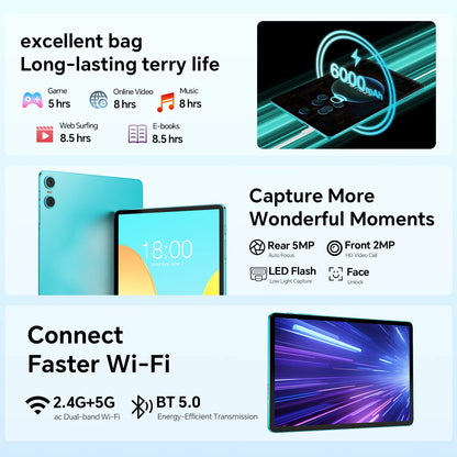 Tablette  Android 14 à petit prix – Puissante, Fluide et Élégante (10.1’’, 12 Go RAM, 128 Go ROM)